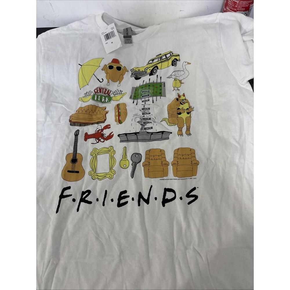 Friends Funny Series TV Comedy Crew Neck Adults Men White Tshirt Tee Medium New‎